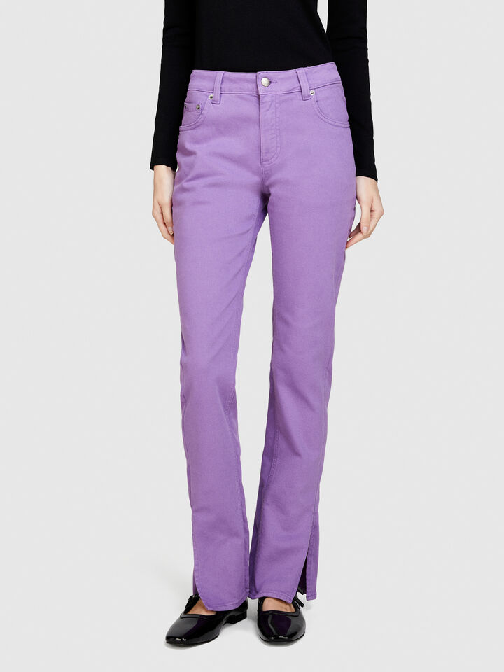 Colorful jeans with slits - women's slim fit jeans - Lilac | Sisley image number 4